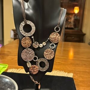 COLDWATER CREEK LONG NECKLACE WITH LEATHER